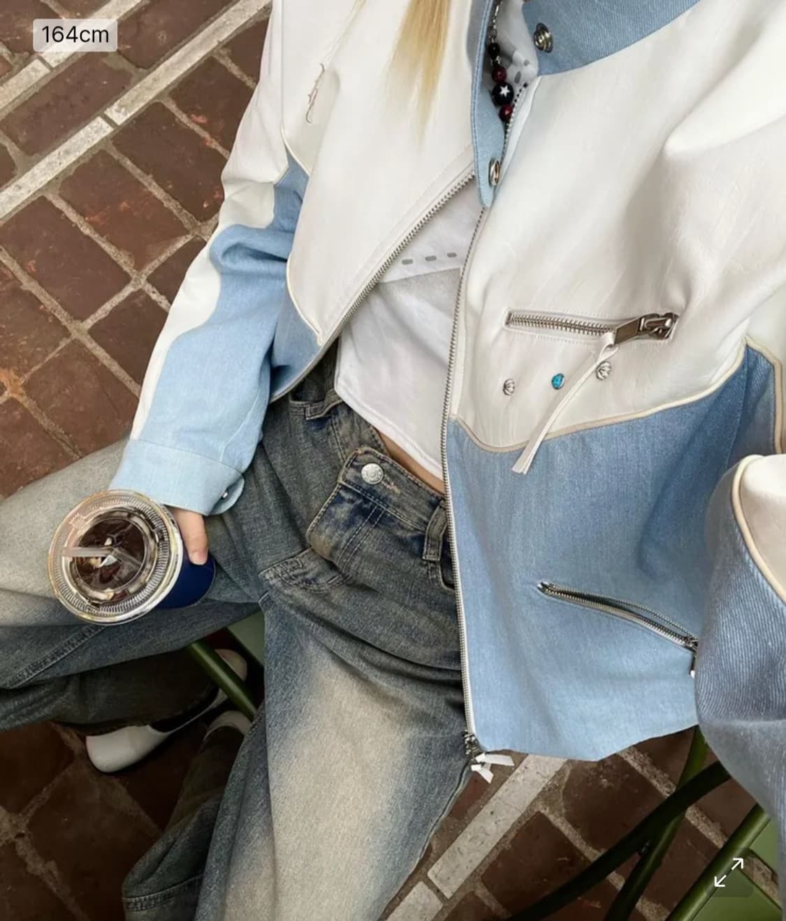 *택 있는 새상품* 알에스에스씨 레더&데님바이커자켓 상품이미지4