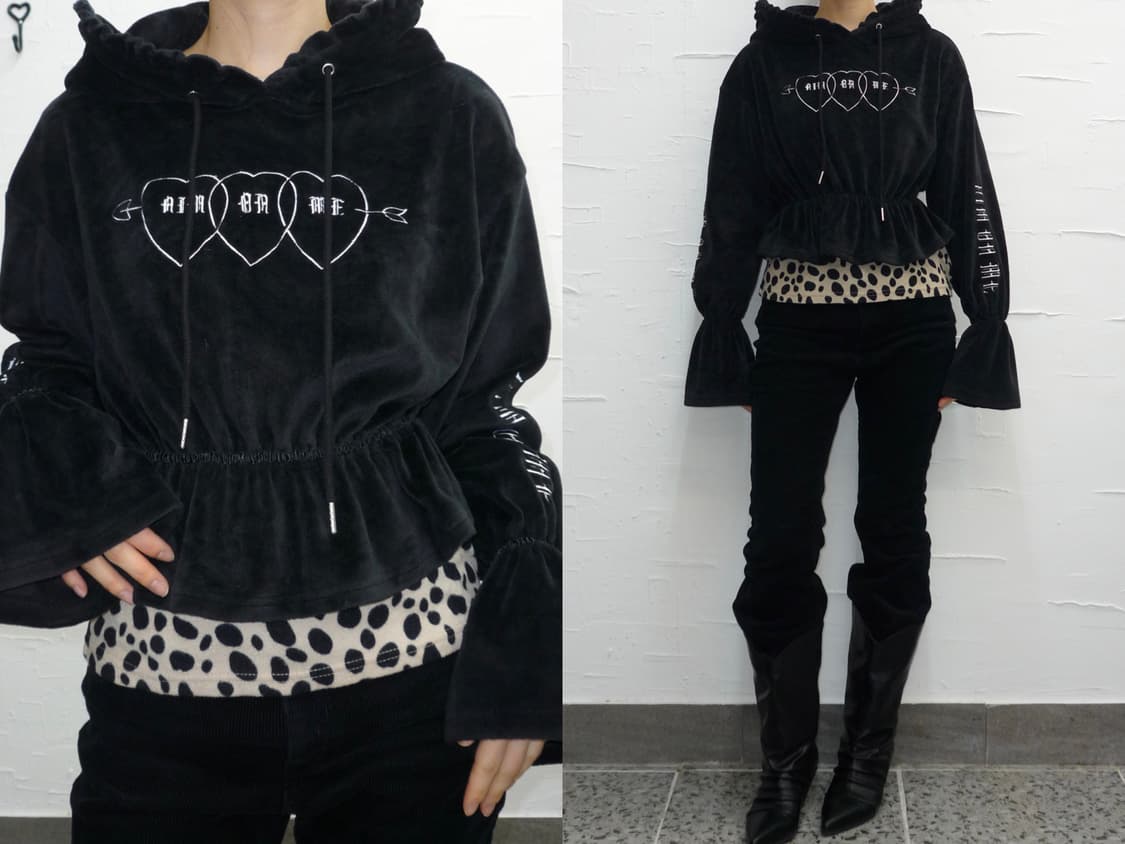 velvet cropped hoodi 상품이미지1