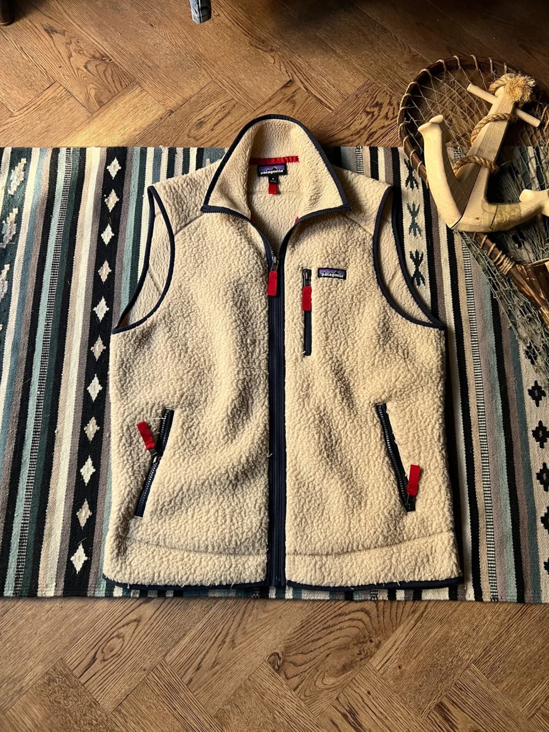 [M]파타고니아 레트로 화이트 플리스 베스트 상품이미지1