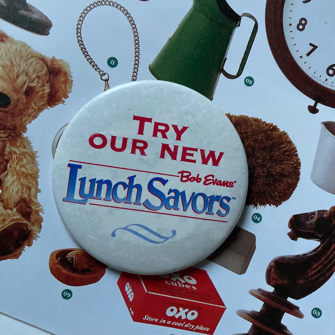 빈티지 Lunch 런치 레터링 프린팅 핀 버튼 뱃지 브로치 악세사리 상품이미지1