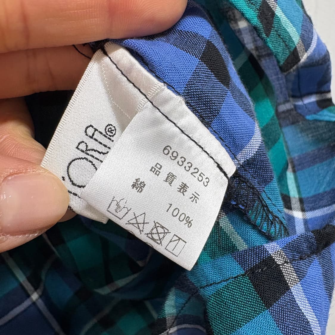 ADESSO L'ORA 블루 언발 체크 모리걸 블라우스 JPN 상품이미지3