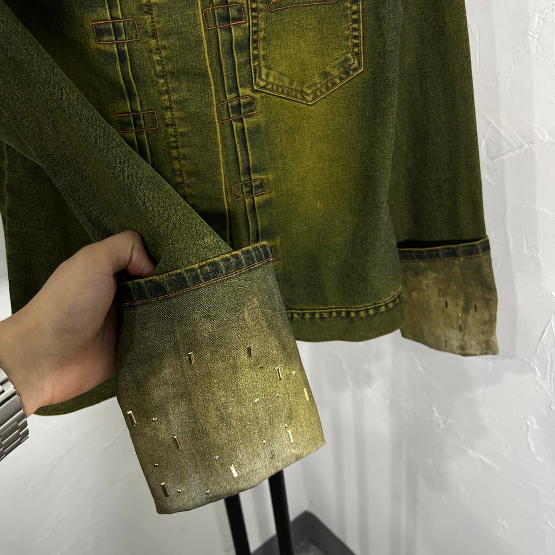 소매 디테일 핀턱 워싱 데님 자켓 상품이미지6