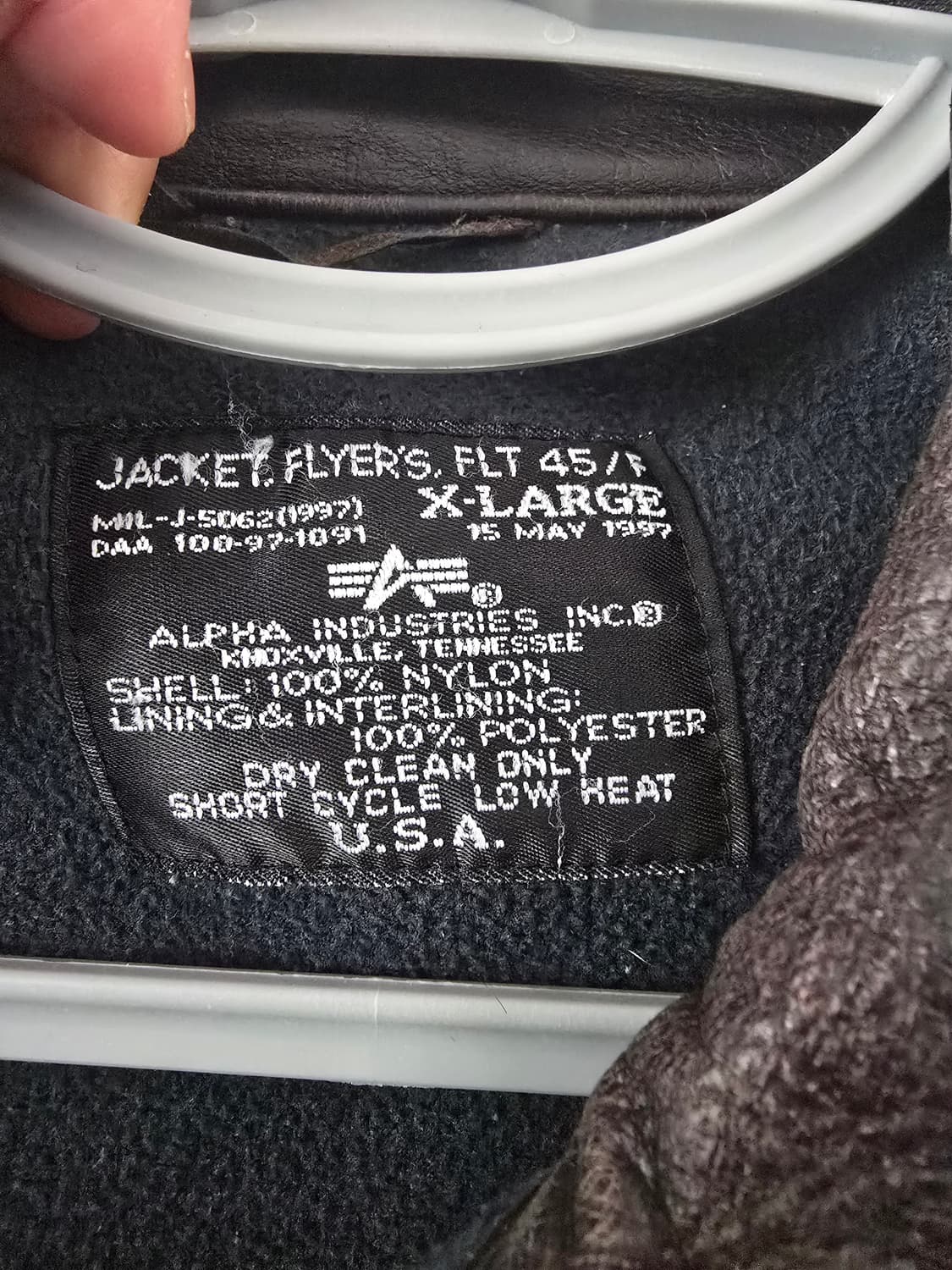 알파사 cwu45p (가죽카라) 자켓 XL 상품이미지5