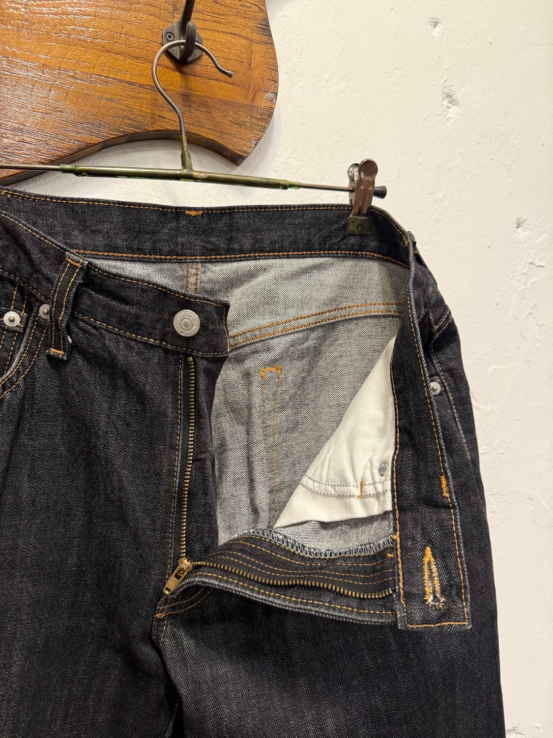 (33inch) EDWIN 에드윈 Black Denim Jeans 흑청 상품이미지7