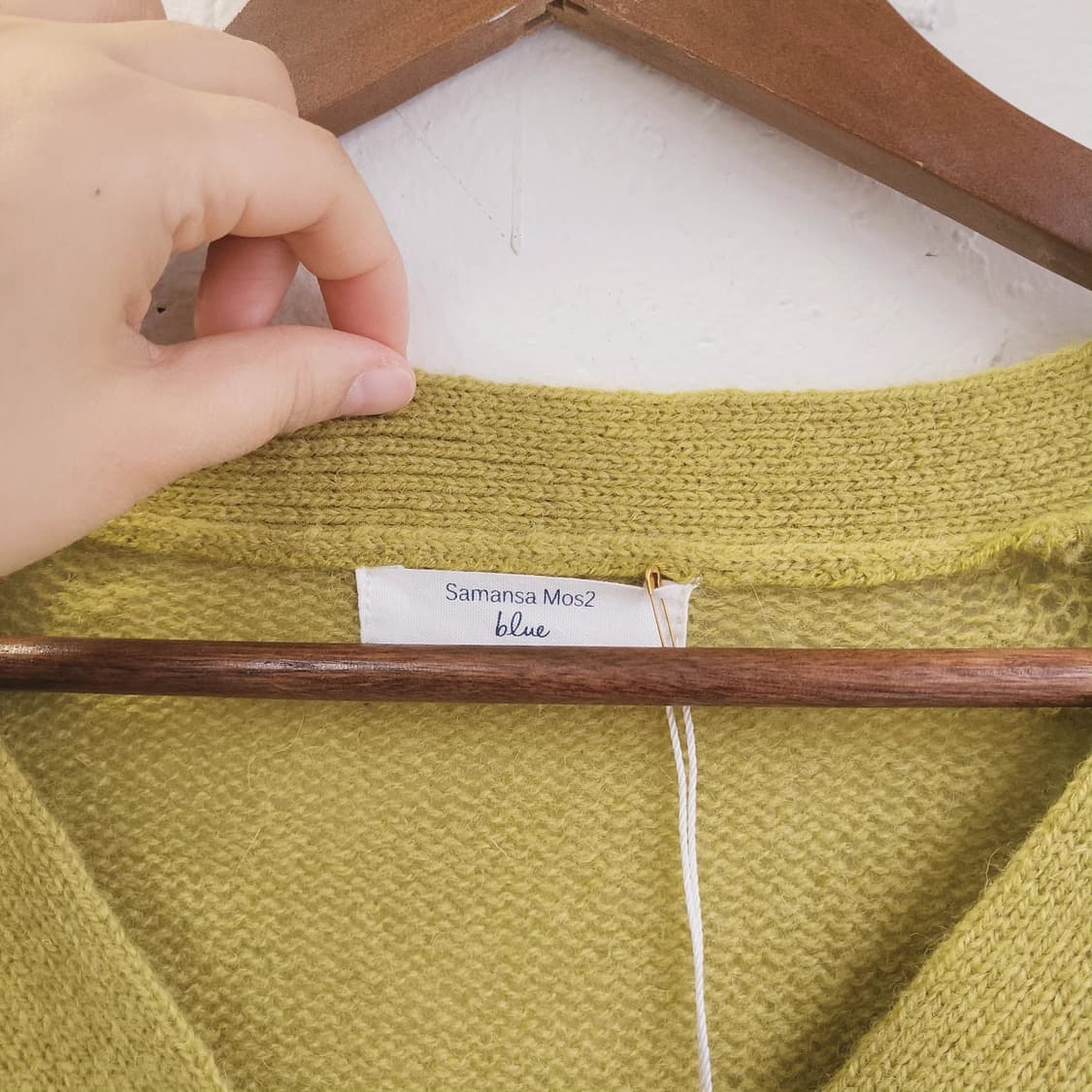 사만사모스2 울100 라임 가디건 상품이미지3