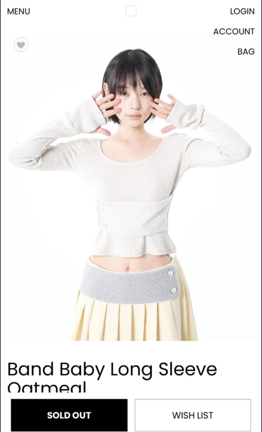 오스하이 밴드 롱슬리브 오트밀 상품이미지1