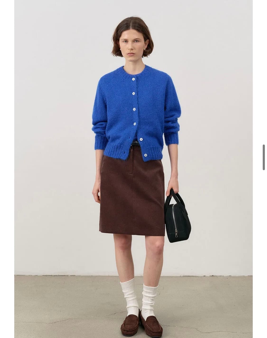 [Dunst]유니섹스 키드-모헤어 크루넥 니트 가디건_블루(M size) 상품이미지4