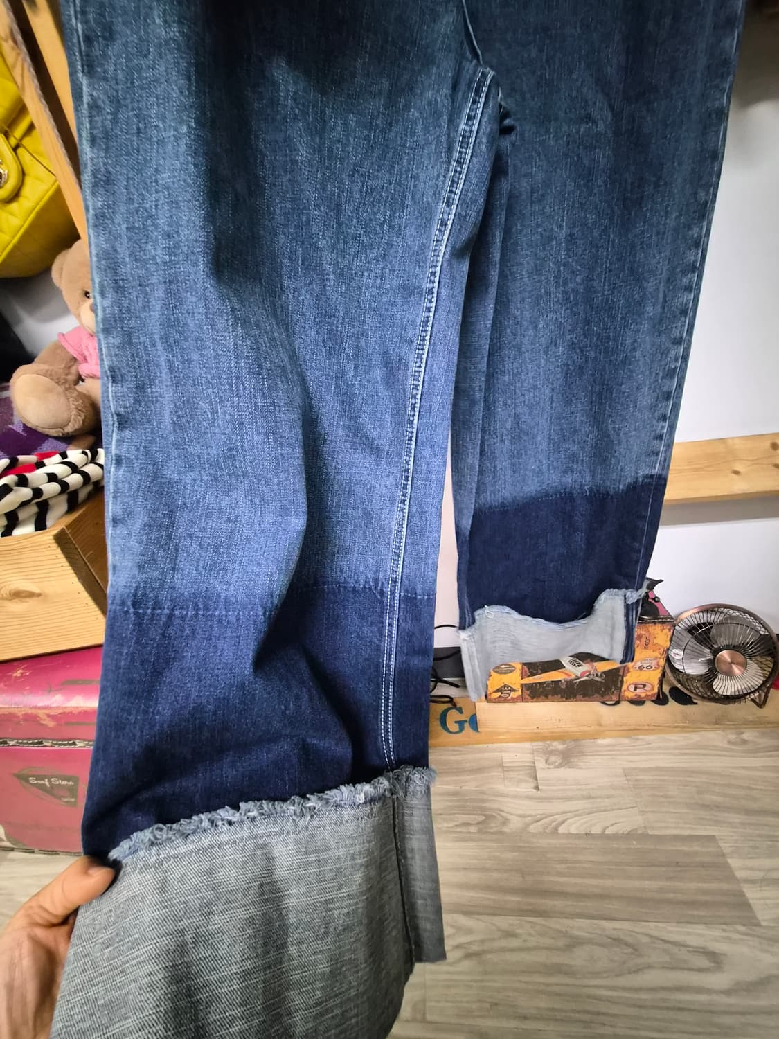 톰보이 배색 니트.  디자이너 와이드데님 상품이미지9