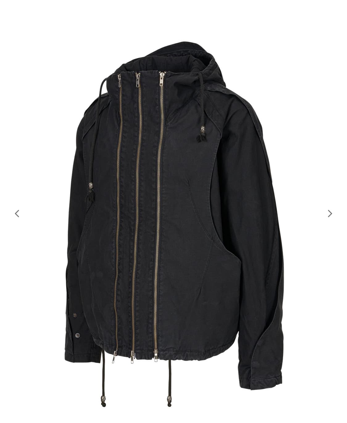 TRIPLE ZIPPER COTTON HOODED BLOUSON_BLAC 상품이미지2
