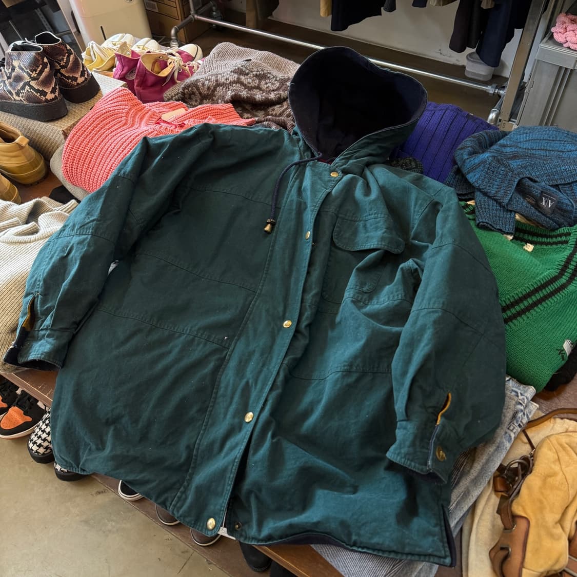 BRAETAN 인도생산 배색 파이어후크 디테일 리버서블 코트 자켓 상품이미지7