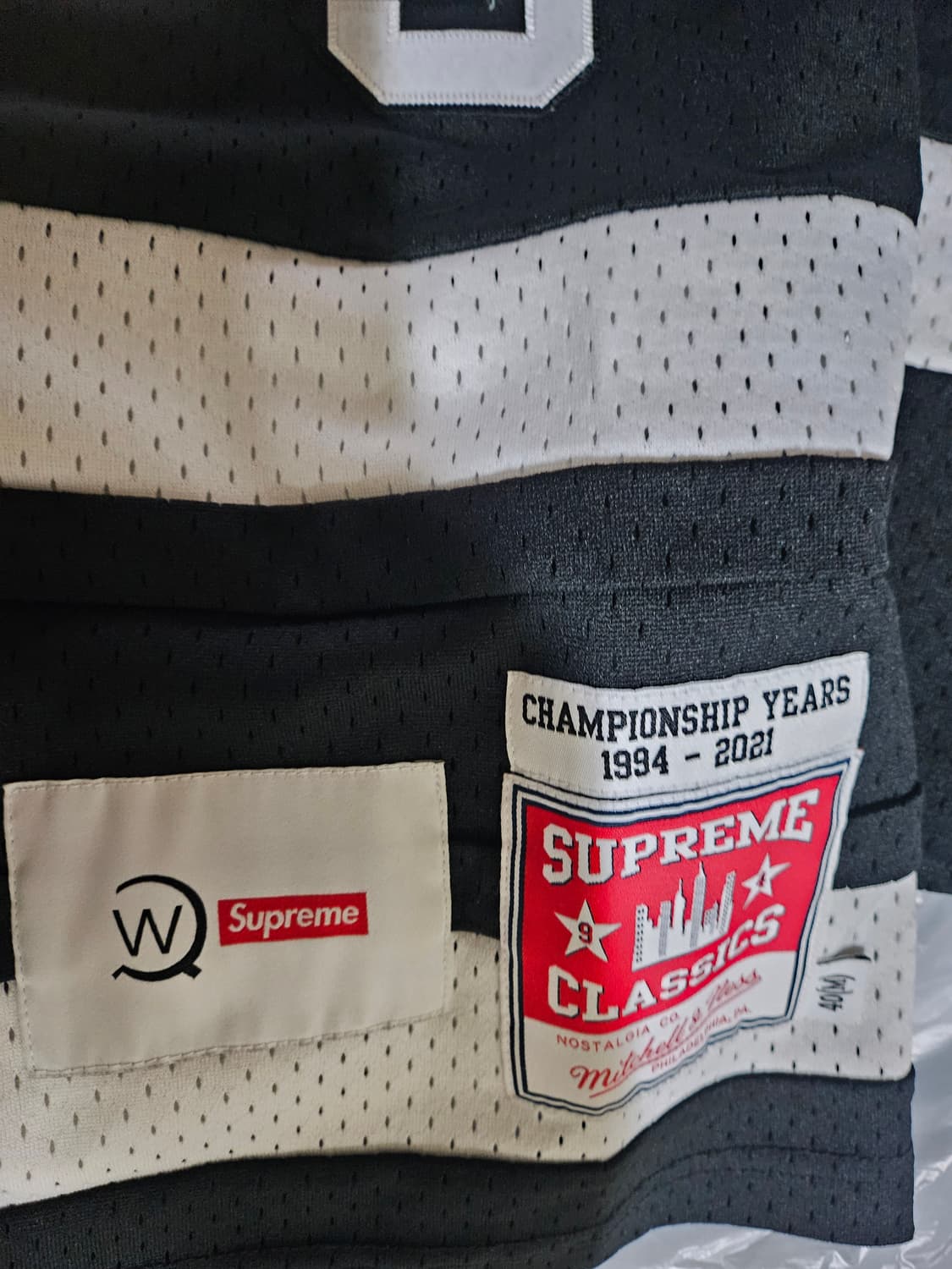 슈프림저지 더블탭스 미첼네스 하키 저지 블랙 상품이미지4