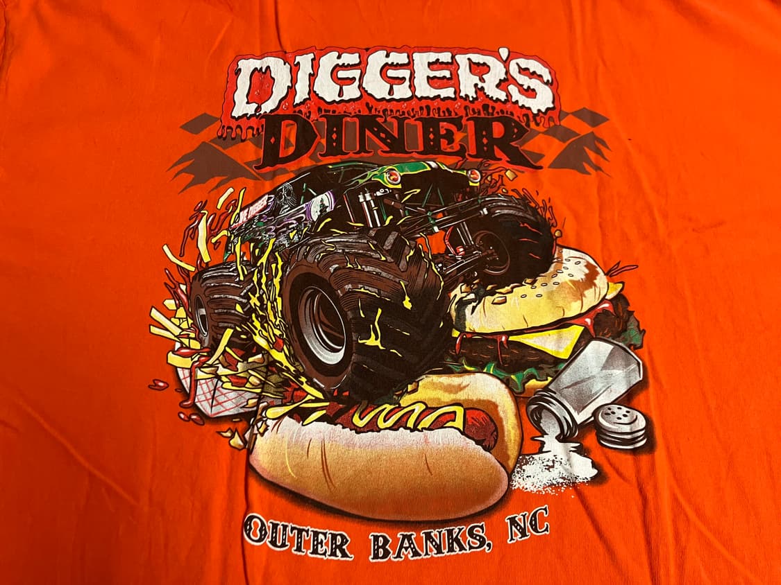 GILDAN 길단 핫도그 오렌지 티셔츠 3XL 구제 빈티지 상품이미지1