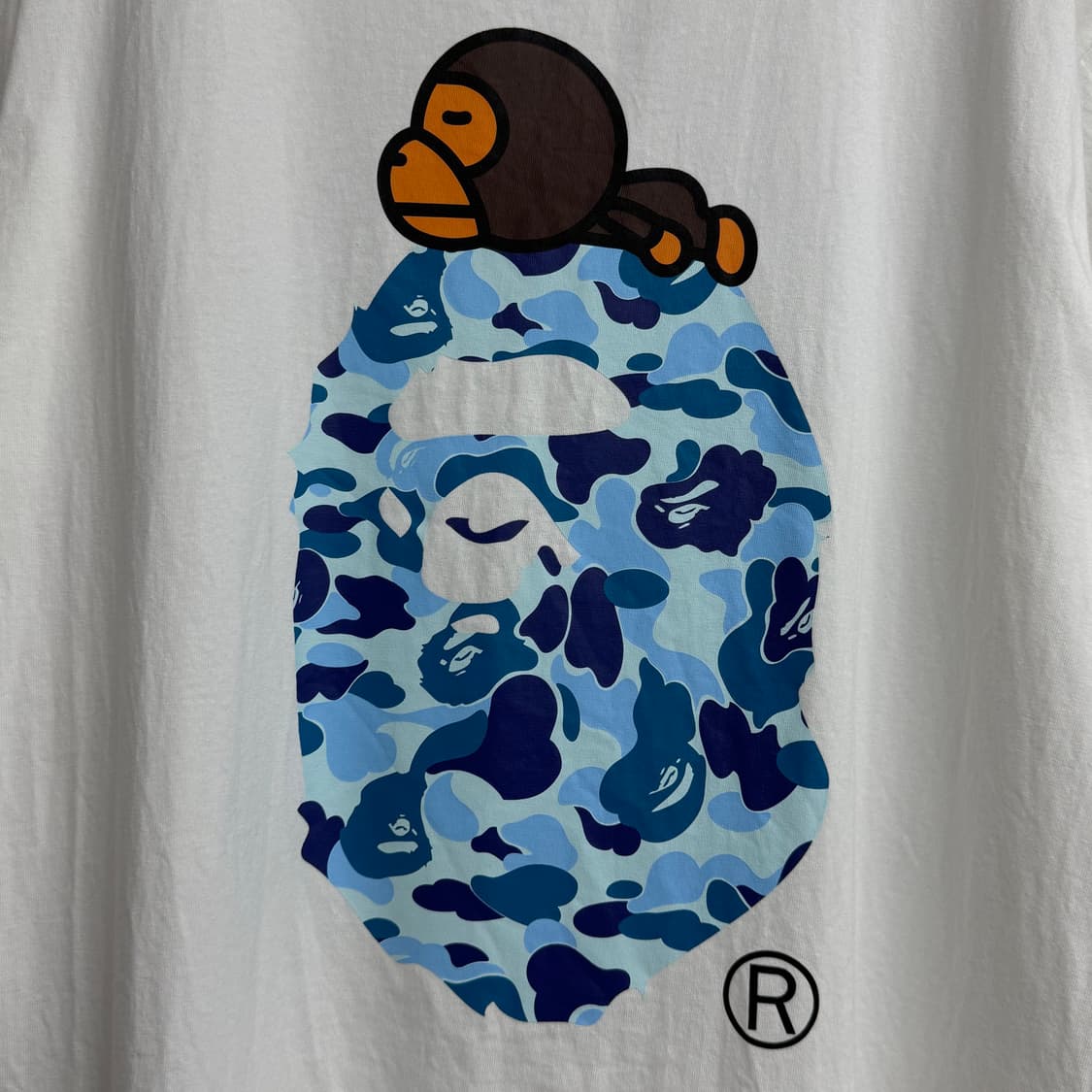 BAPE 베이프 블루 카모 에이프 헤드 반팔 티셔츠  상품이미지5