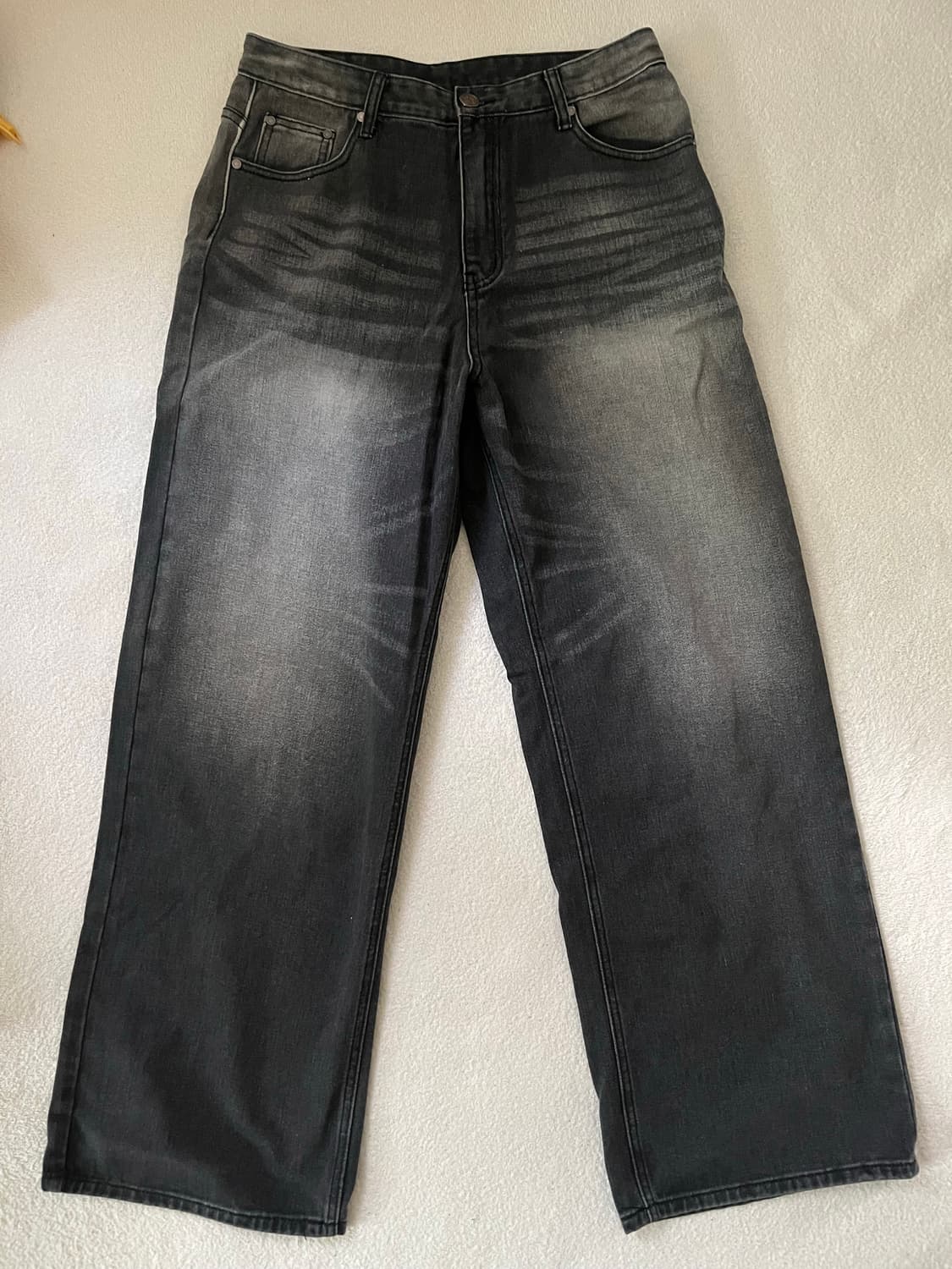 dnsr 시그니처 와이드 데님 팬츠 블랙 L사이즈 상품이미지2