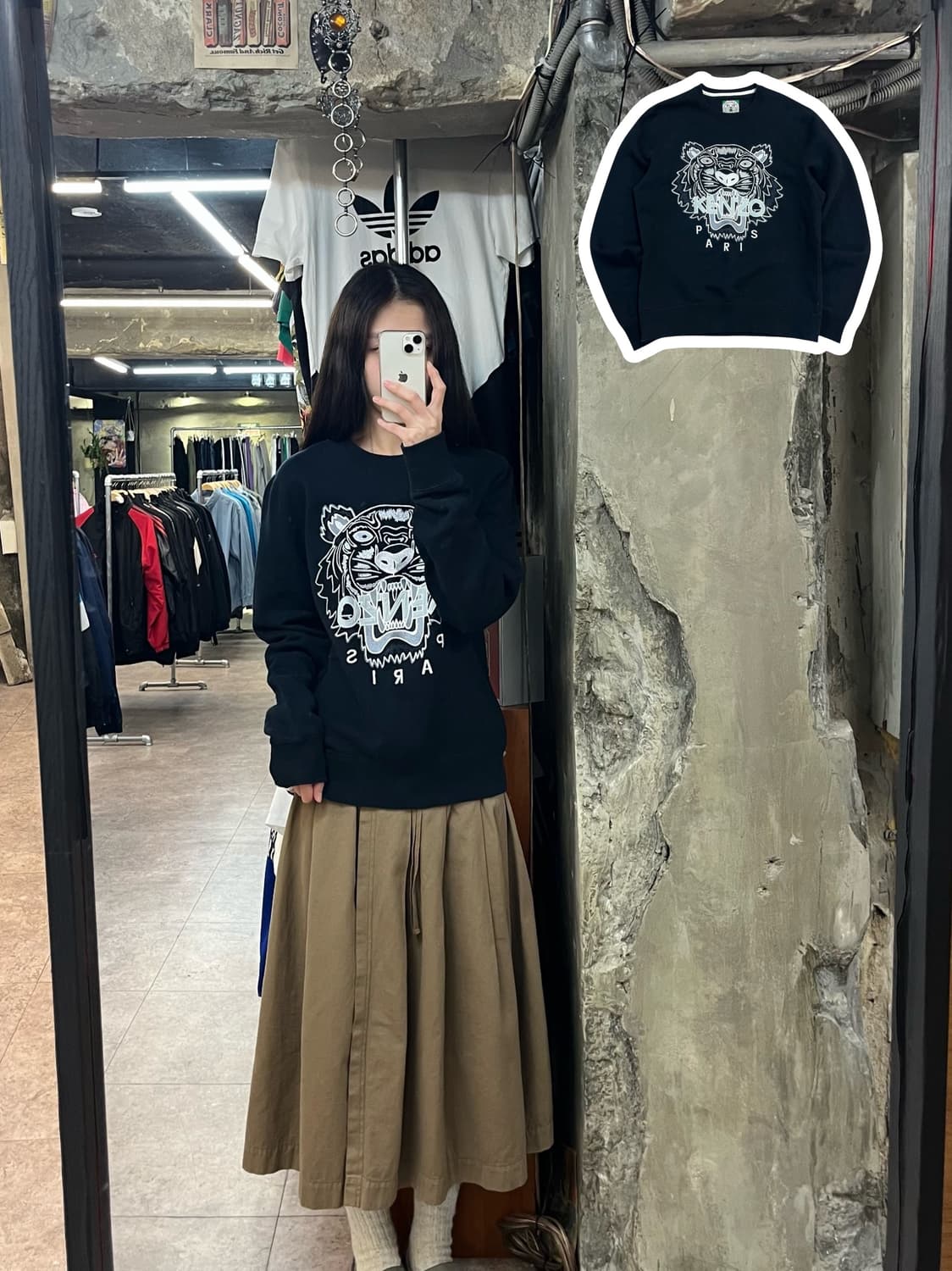 겐조 기모 맨투맨 블랙 #csz2844 상품이미지1