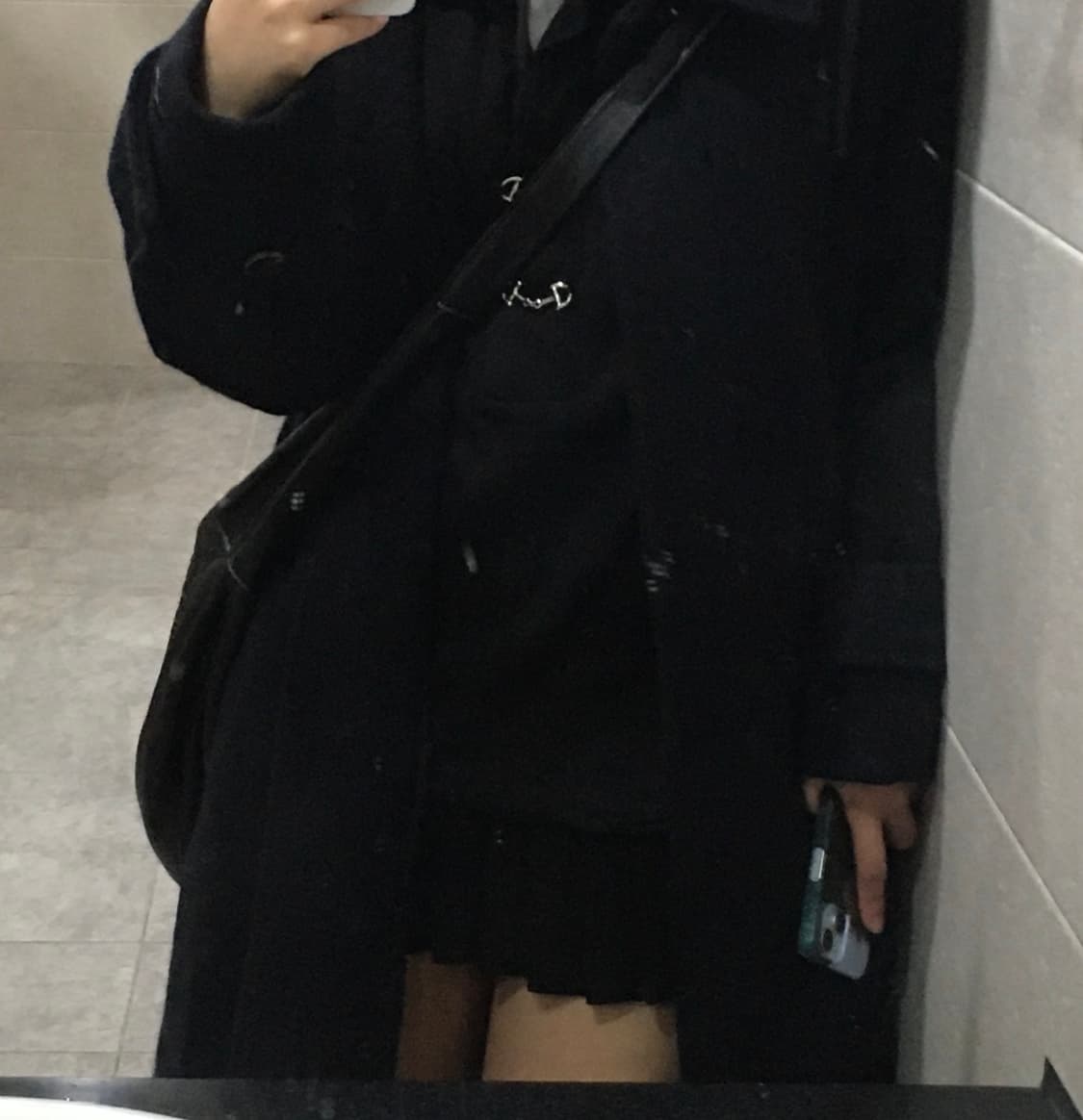 블랙네이비 롱코트 상품이미지2