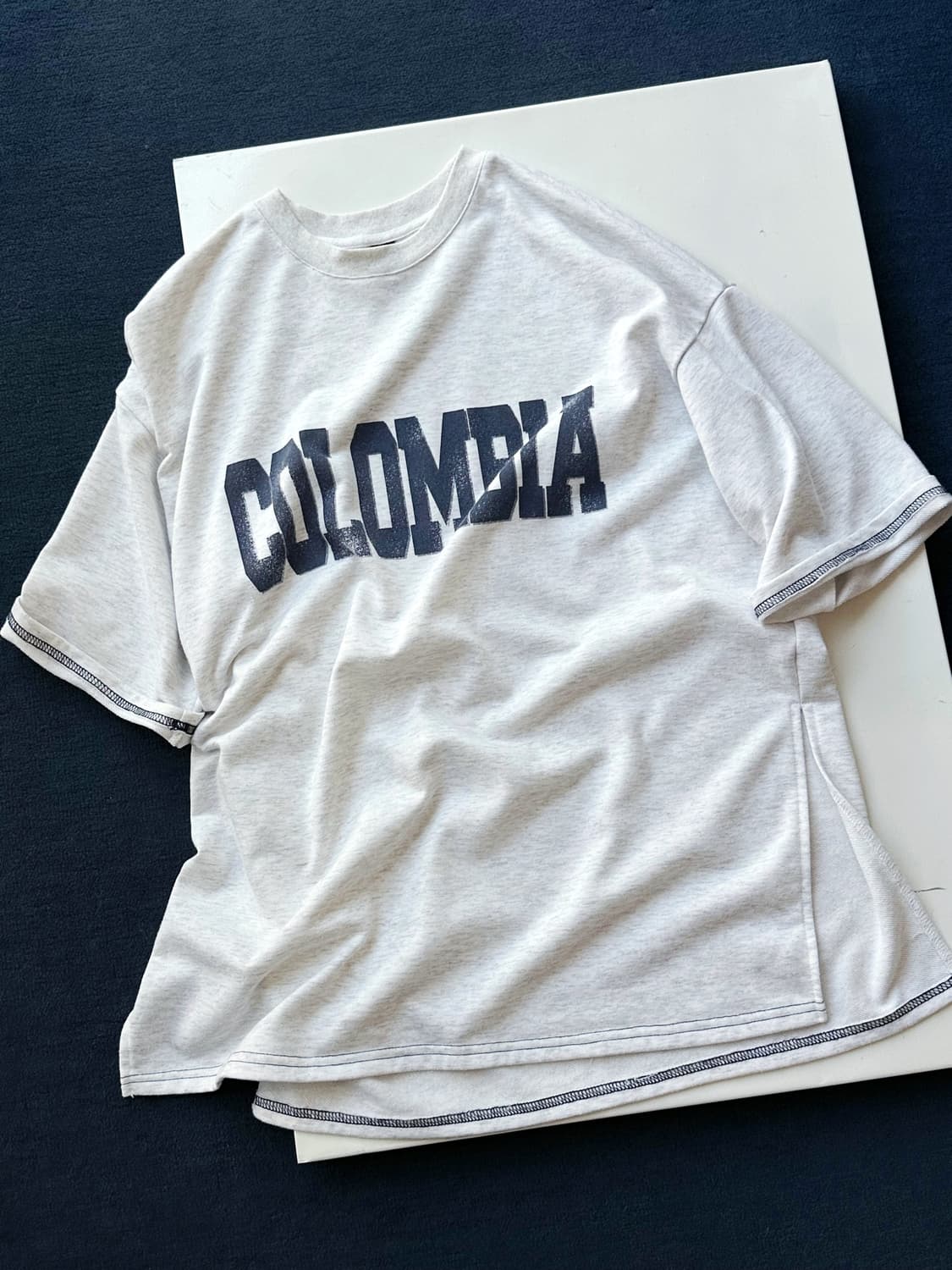 Design print wide sweat t-shirt 상품이미지1