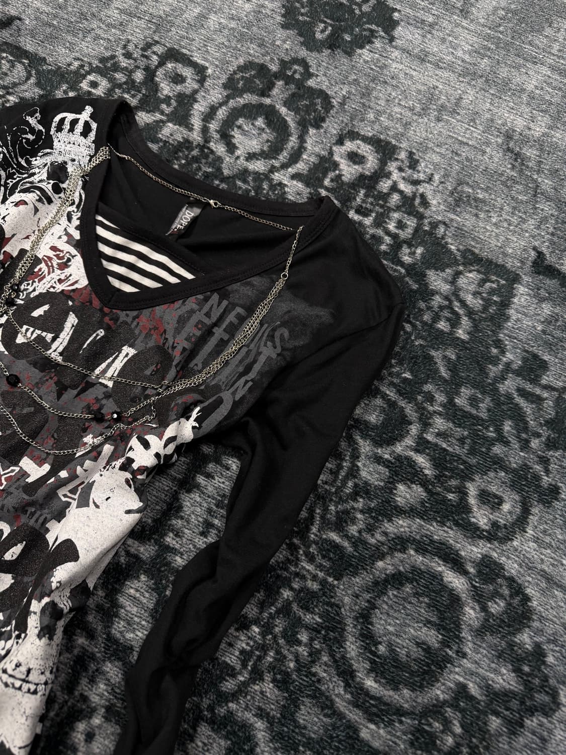 Japanese necklace layered punk cut sew 상품이미지3