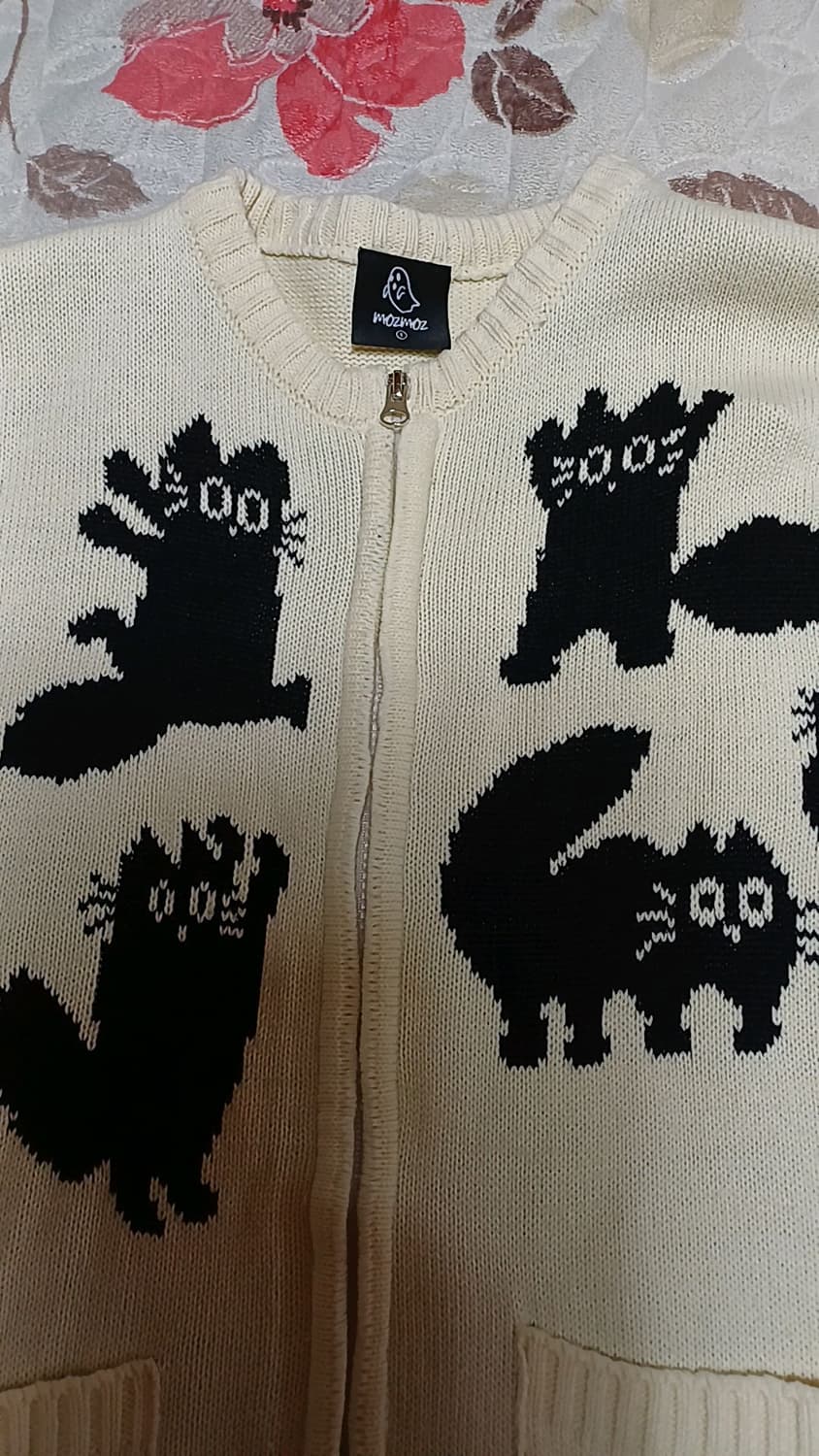 모즈모즈 오버핏니트집업 105 여성99 가슴65 기장67 상품이미지5