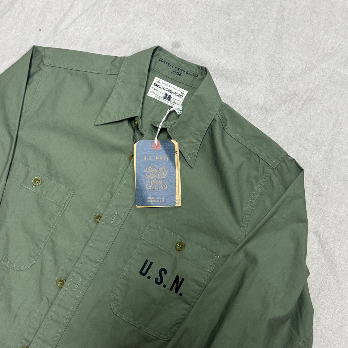 브론슨 USN 카키 밀리터리 셔츠 38(95) 상품이미지2
