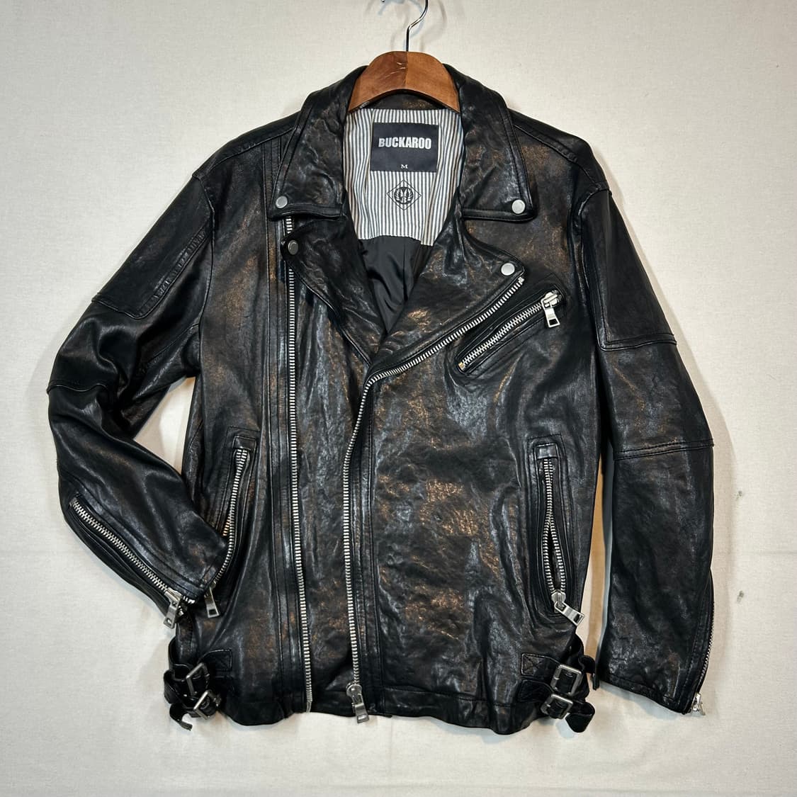 M) BUCKAROO 버커루 블랙 양가죽 라이더 자켓 상품이미지1