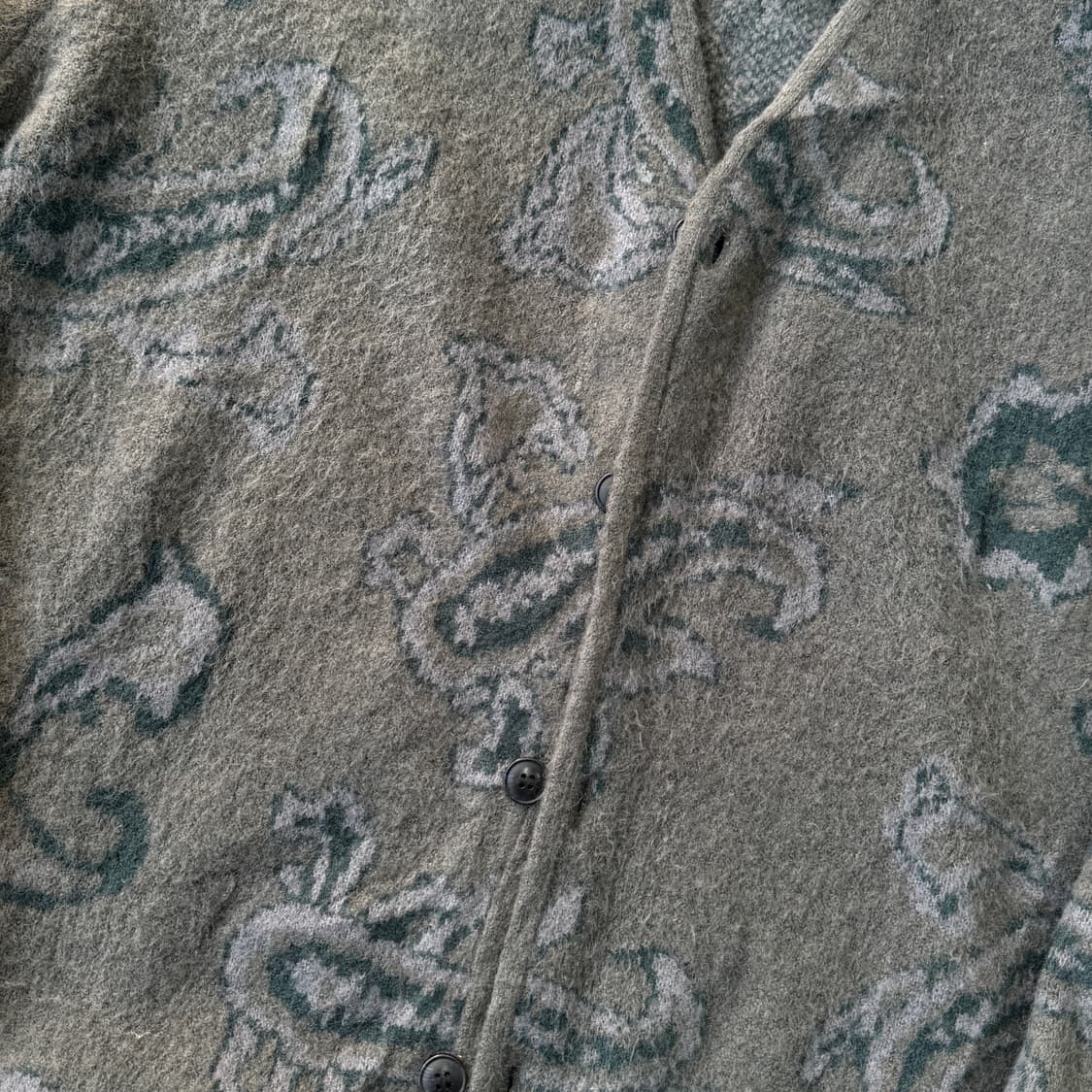 Gu 재팬 카키 패턴 모헤어 가디건 L 상품이미지4
