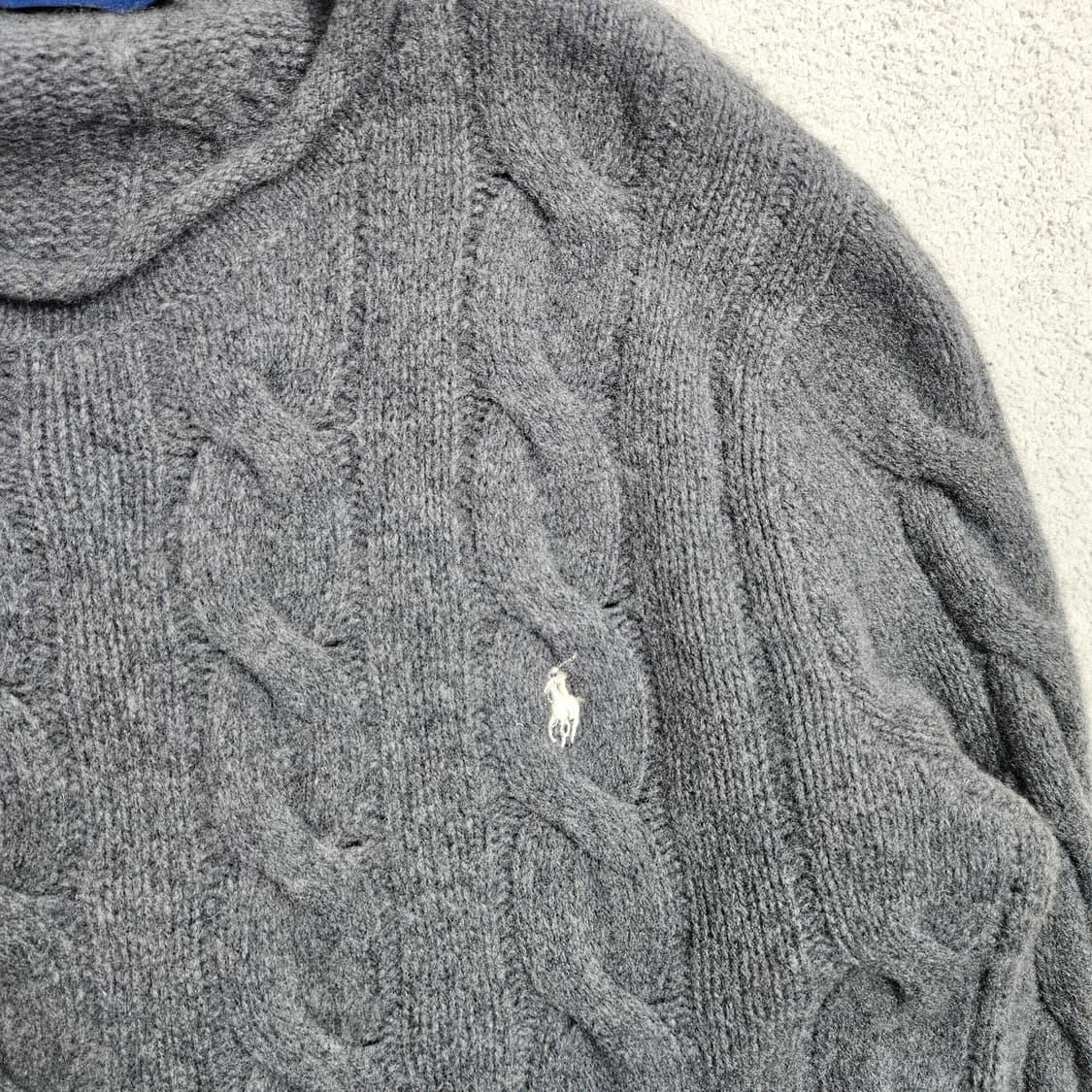 폴로 랄프 로렌 신형 울 캐시미어 케이블 니트 L 상품이미지2