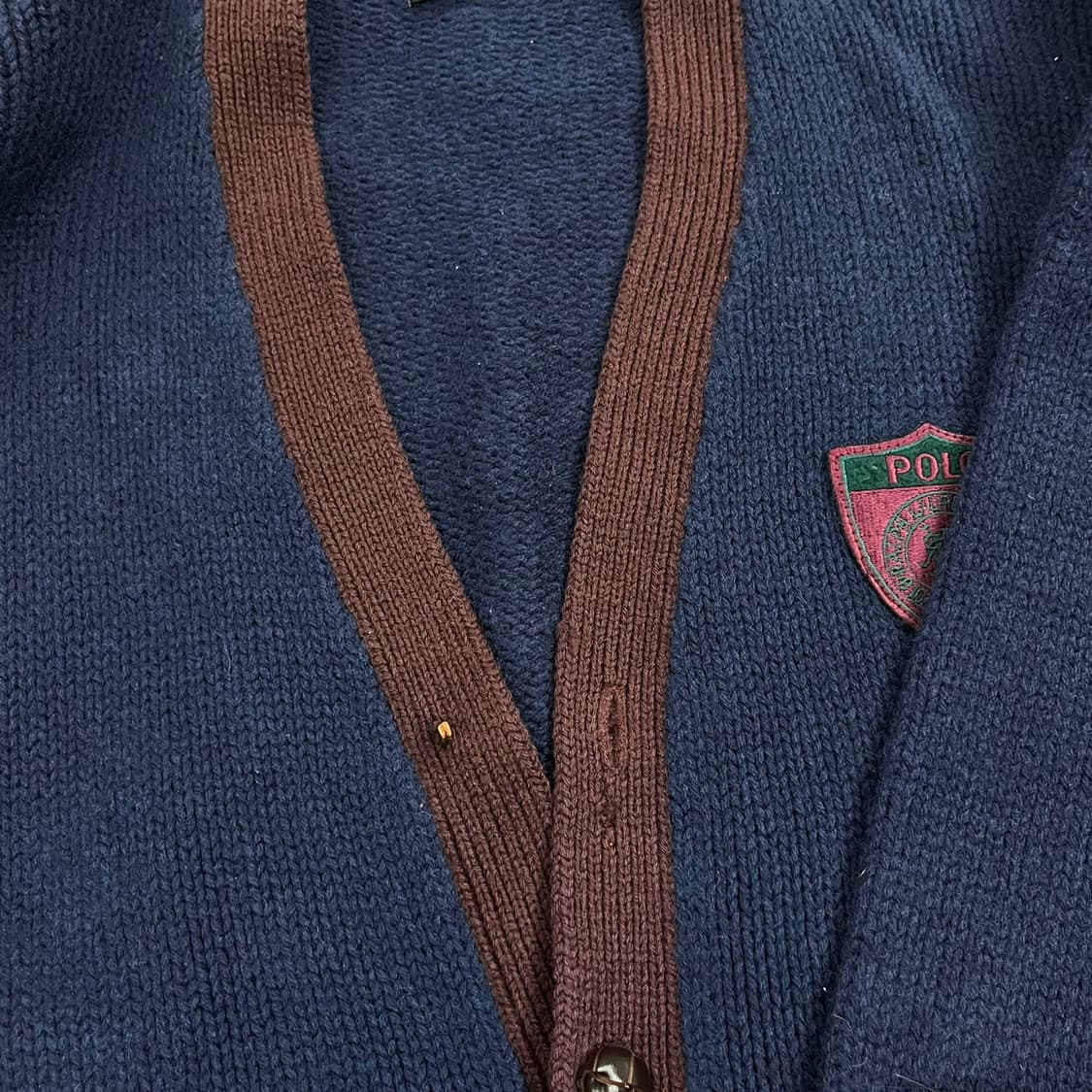 폴로 랄프로렌 네이비 브라운 브이넥 니트 가디건 95 상품이미지8