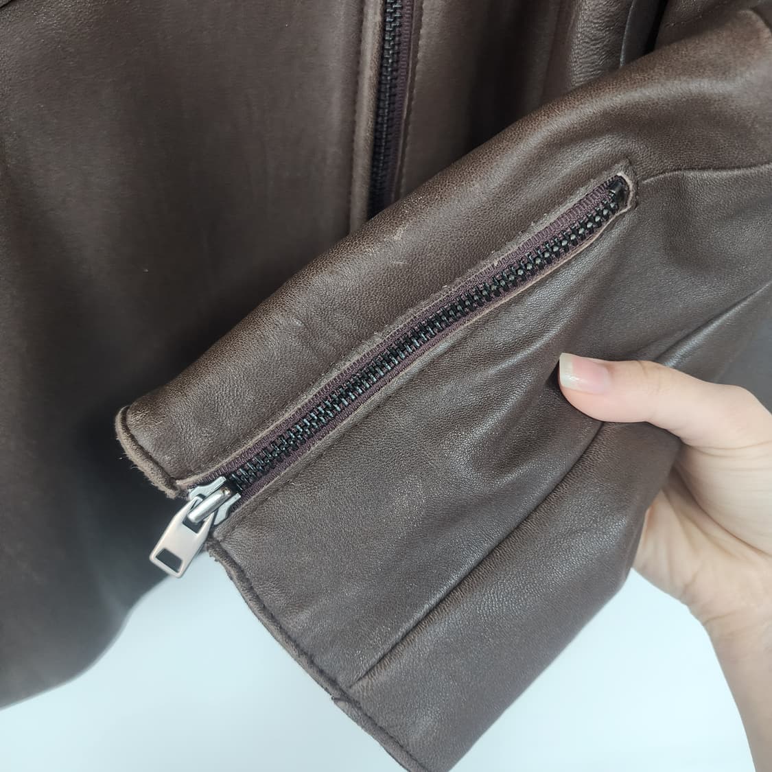 발렌시아 브라운 가죽 자켓 상품이미지5