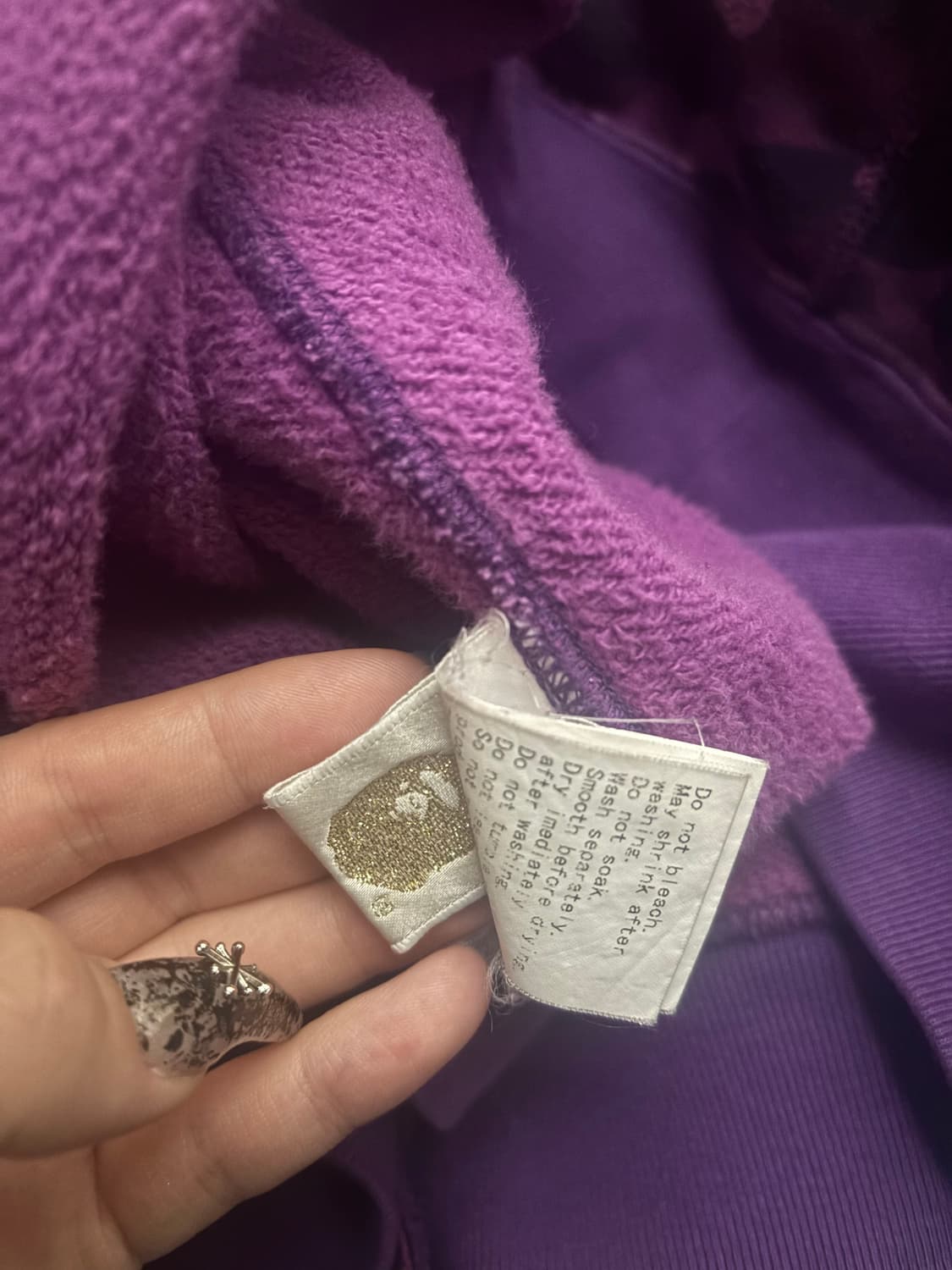 베이프 퍼플 카모 샤크 후드집업 XL 상품이미지4