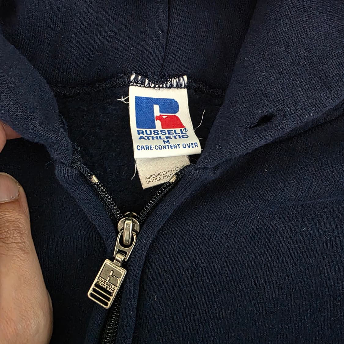 [M] 90s 러셀 애슬레틱 후드집업 네이비 ver. 나이스 컨디션 상품이미지6
