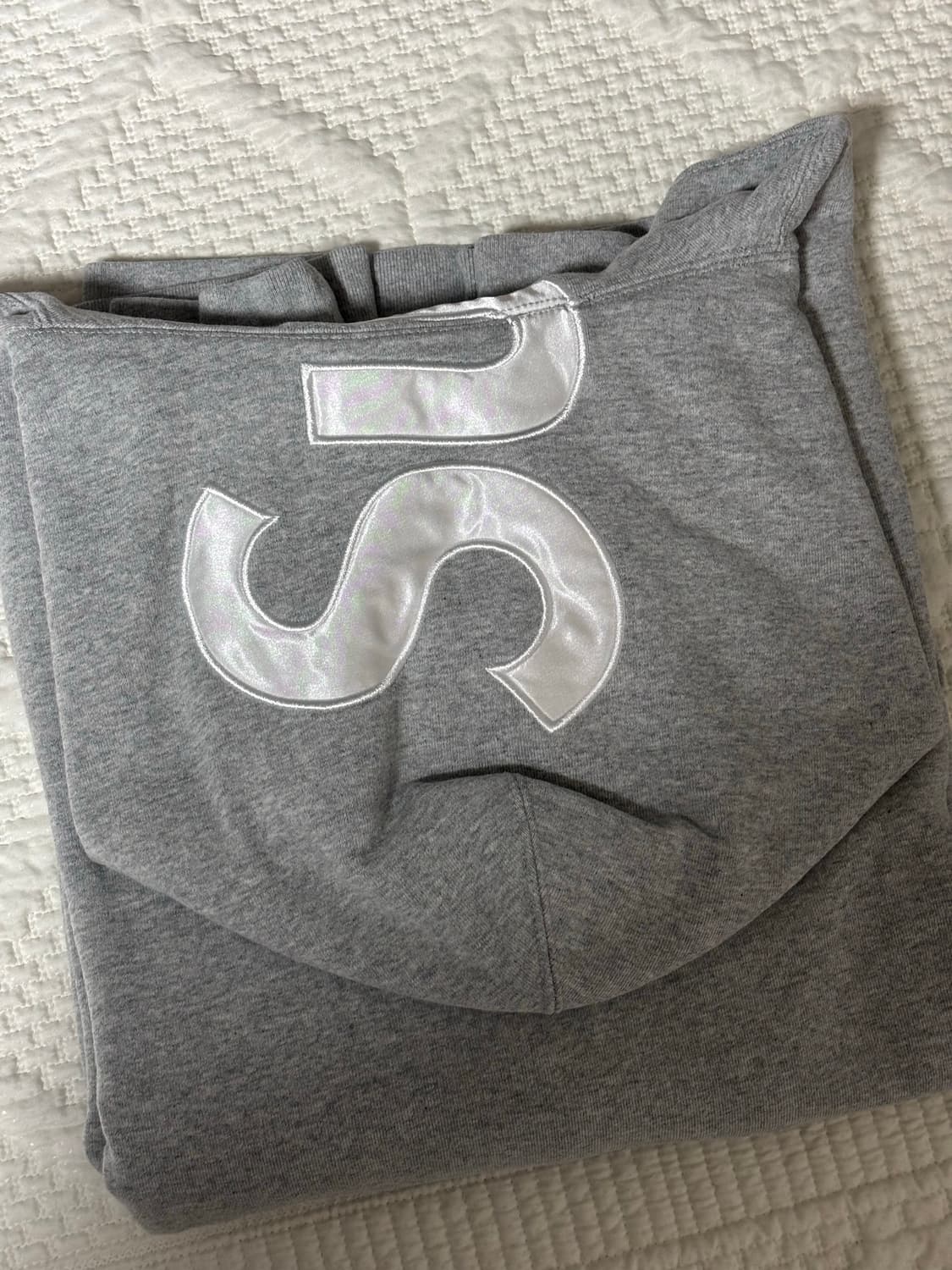 (xl) 슈프림 사틴 아플리케 후드 티셔츠 그레이 상품이미지8
