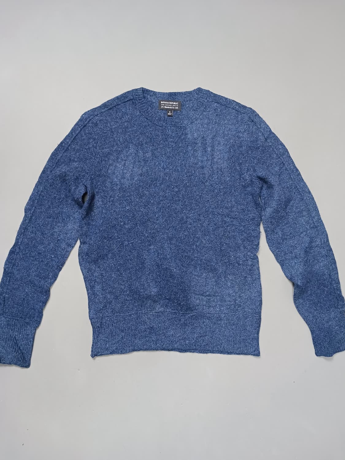[S] 바나나리퍼블릭 울 100% 라운드넥 니트 스웨터 블루 상품이미지1