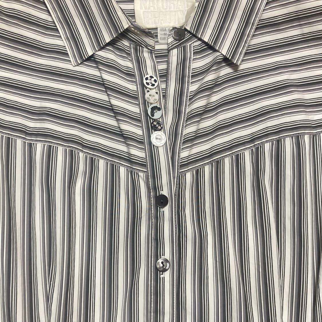 Mixed button stripe dress 상품이미지1