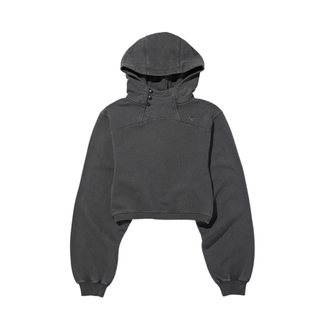 미스치프 사이드 버튼 업 크롭 후드 워시드 차콜 small 상품이미지1