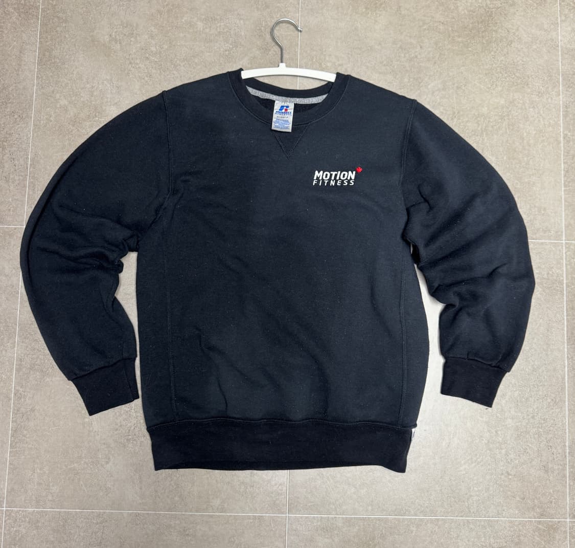 빈티지 러셀 애슬레틱 ‘Motion Fitness’ 자수 맨투맨 블랙 상품이미지1