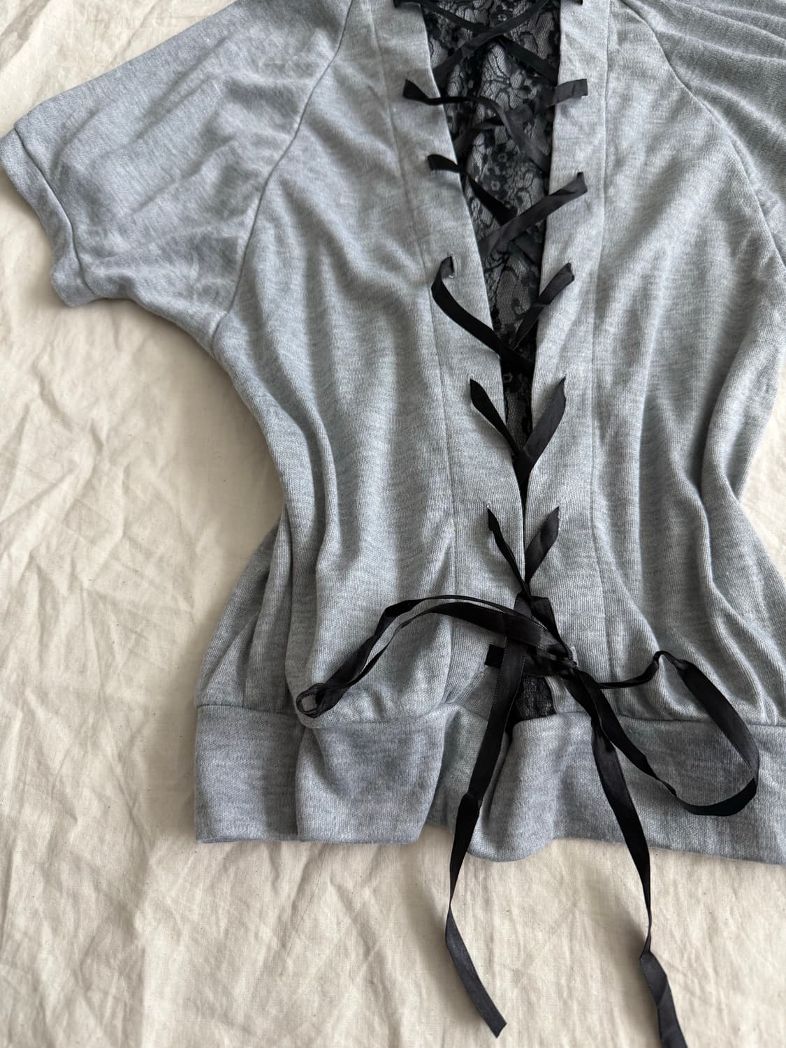 나나 펑크갸루 레이스업 반팔후드집업 상품이미지2