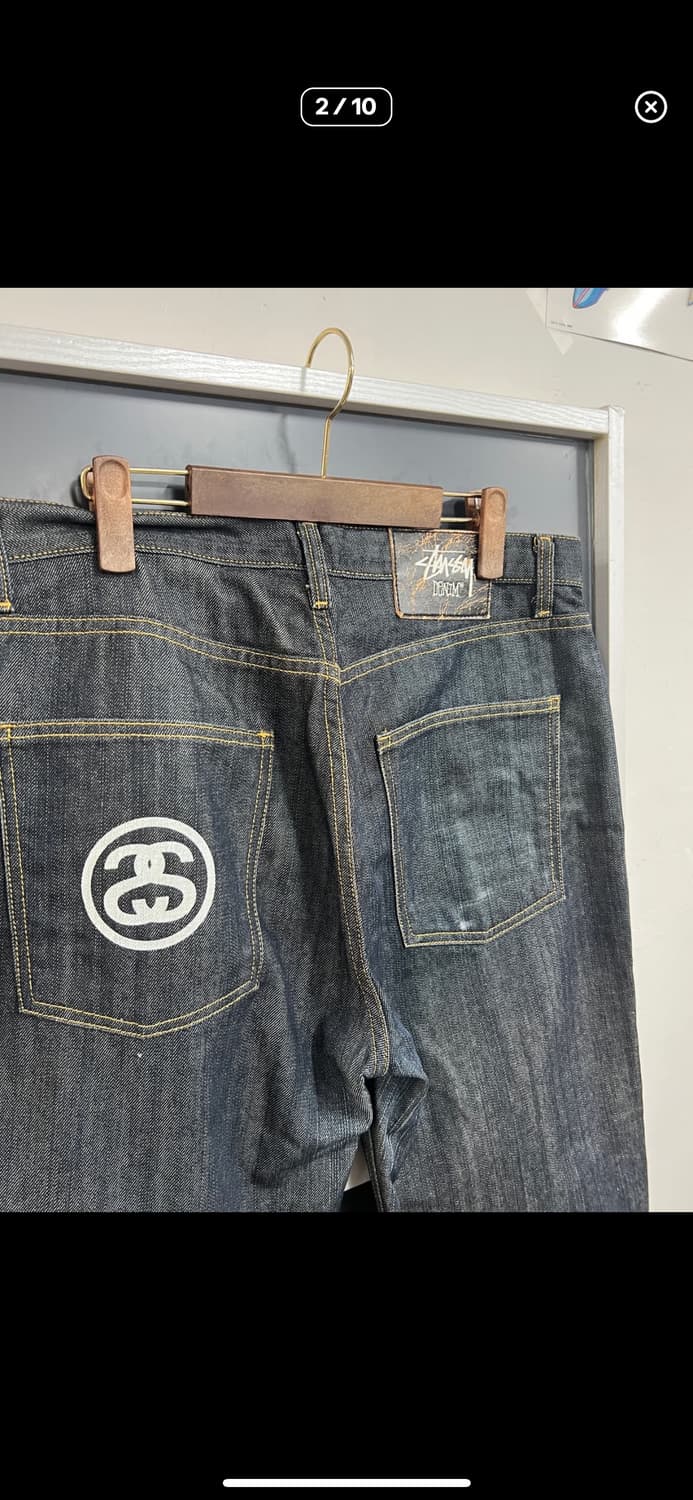 STUSSY 스투시 백로고 흑청 생지데님 36사이즈 상품이미지2
