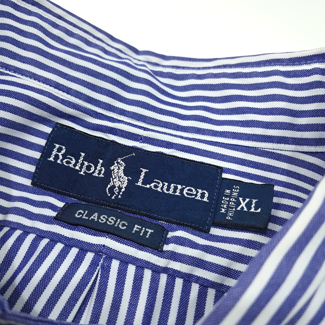 CL857 XL 폴로 00s 코튼 블루 스트라이프 셔츠 남방 상품이미지3