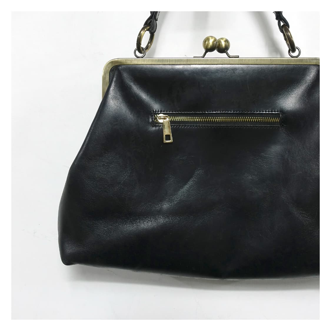 LEATHER  빈티지 레더 메탈프레임 클러치 숄더 토트백 상품이미지5