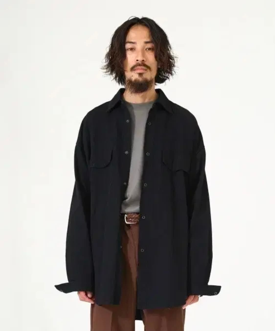 마카웨어 풀라이닝 오가닉 코튼 셔츠자켓 블랙 상품이미지9