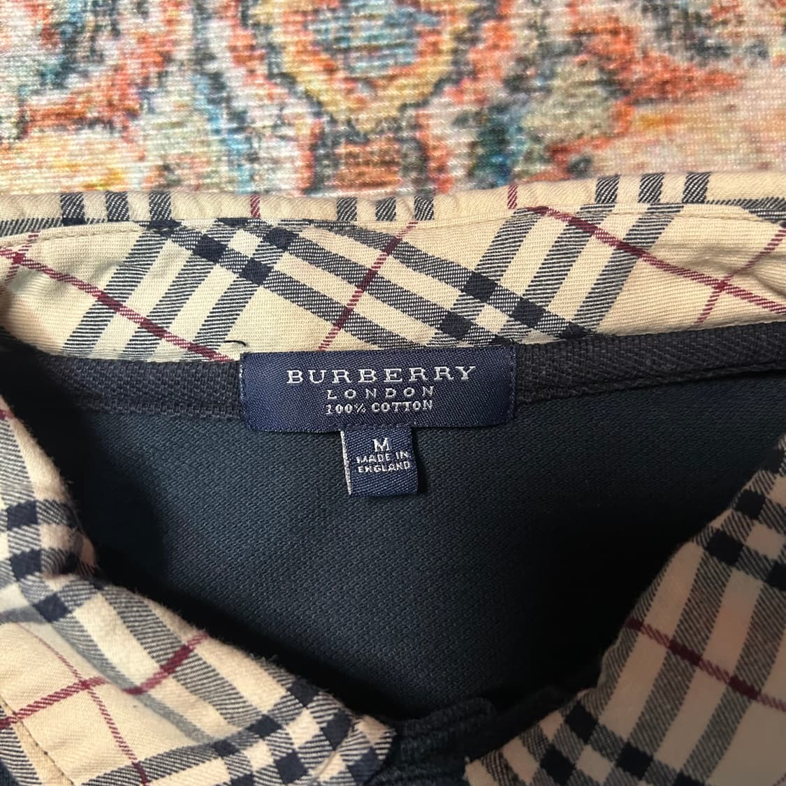 [L] 버버리 크롭핏 노바체크 카라 반팔 상품이미지4