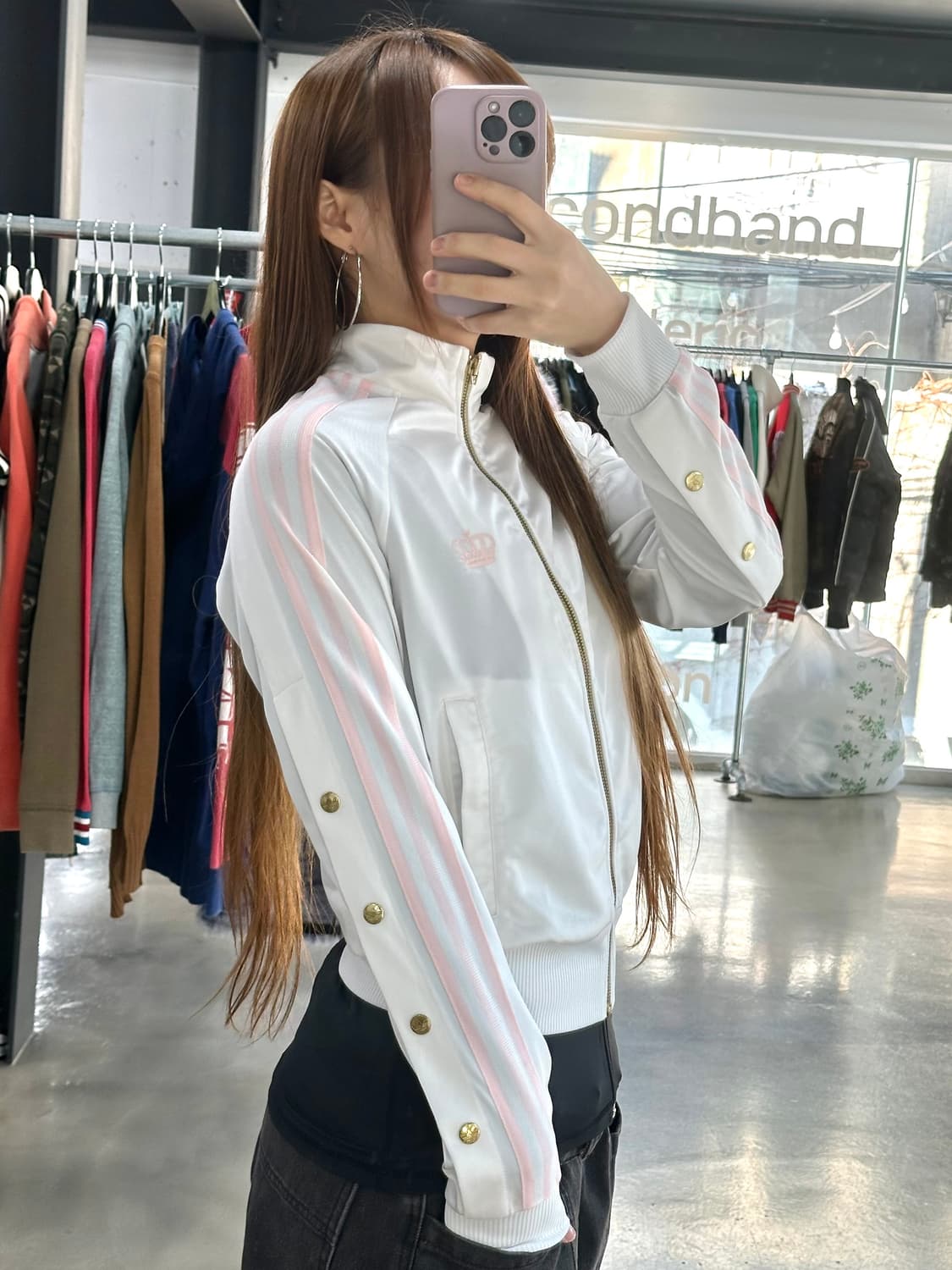 아디다스x미시엘리엇 빅로고 버튼 져지 상품이미지1