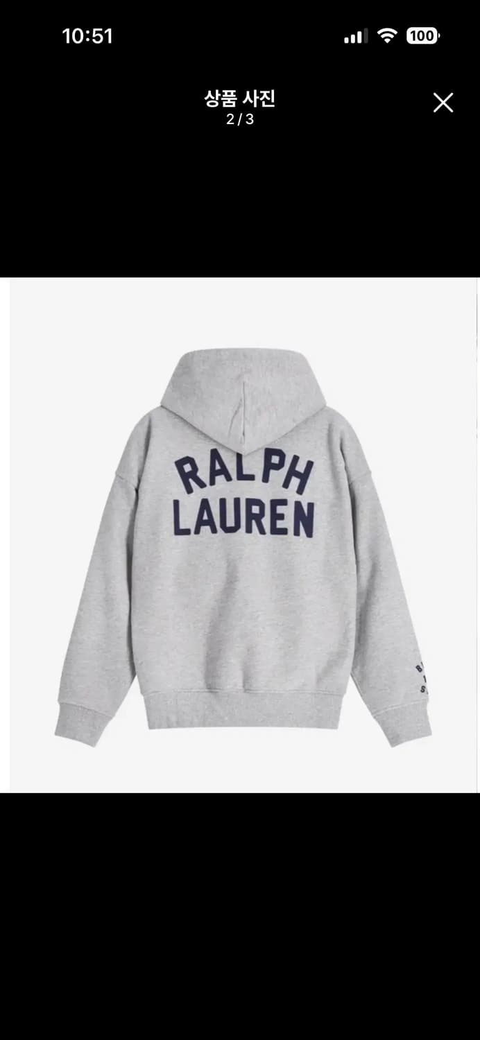 카시나 x 폴로 랄프 로렌 헤비 WT 플리스 그레이 XL사이즈 상품이미지2
