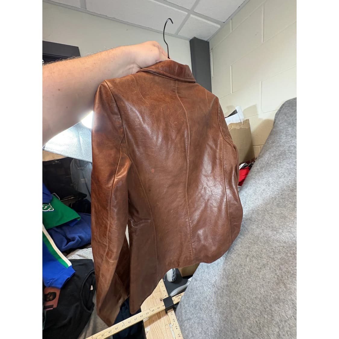 올드 갭 빈티지 브라운 가죽 블레이저 자켓 상품이미지3