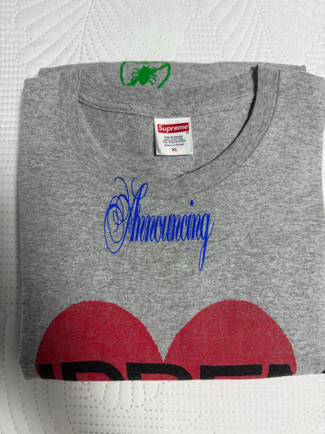 [XL] 슈프림 어나운싱 티셔츠 헤더 그레이 - 25SS 상품이미지6