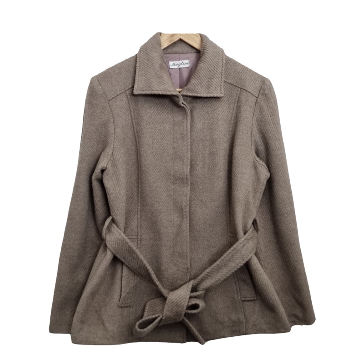 MAYLINE 베이지 벨트 숏코트 상품이미지1