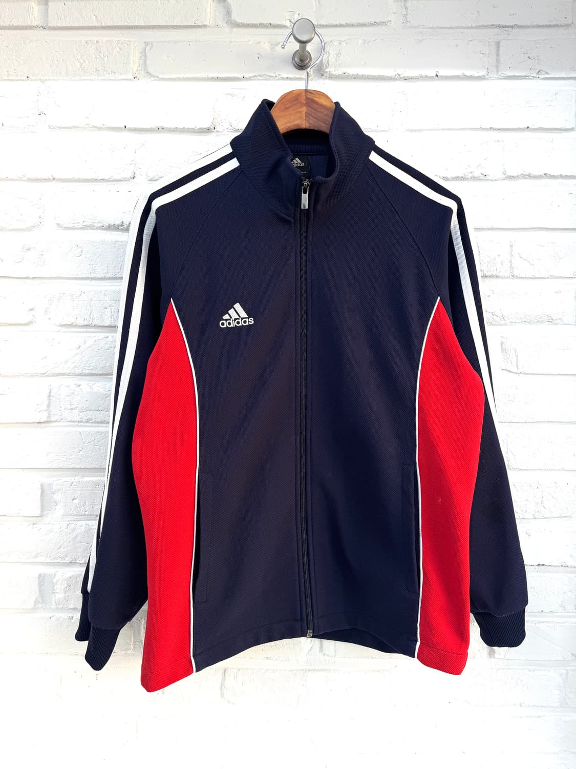 아디다스 블루 레드 배색 트랙탑 져지 상품이미지3