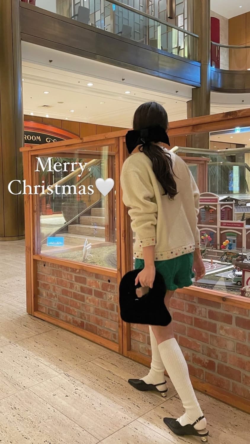 프레클 연말룩 크리스마스 꽈배기 니트숏팬츠 상품이미지2