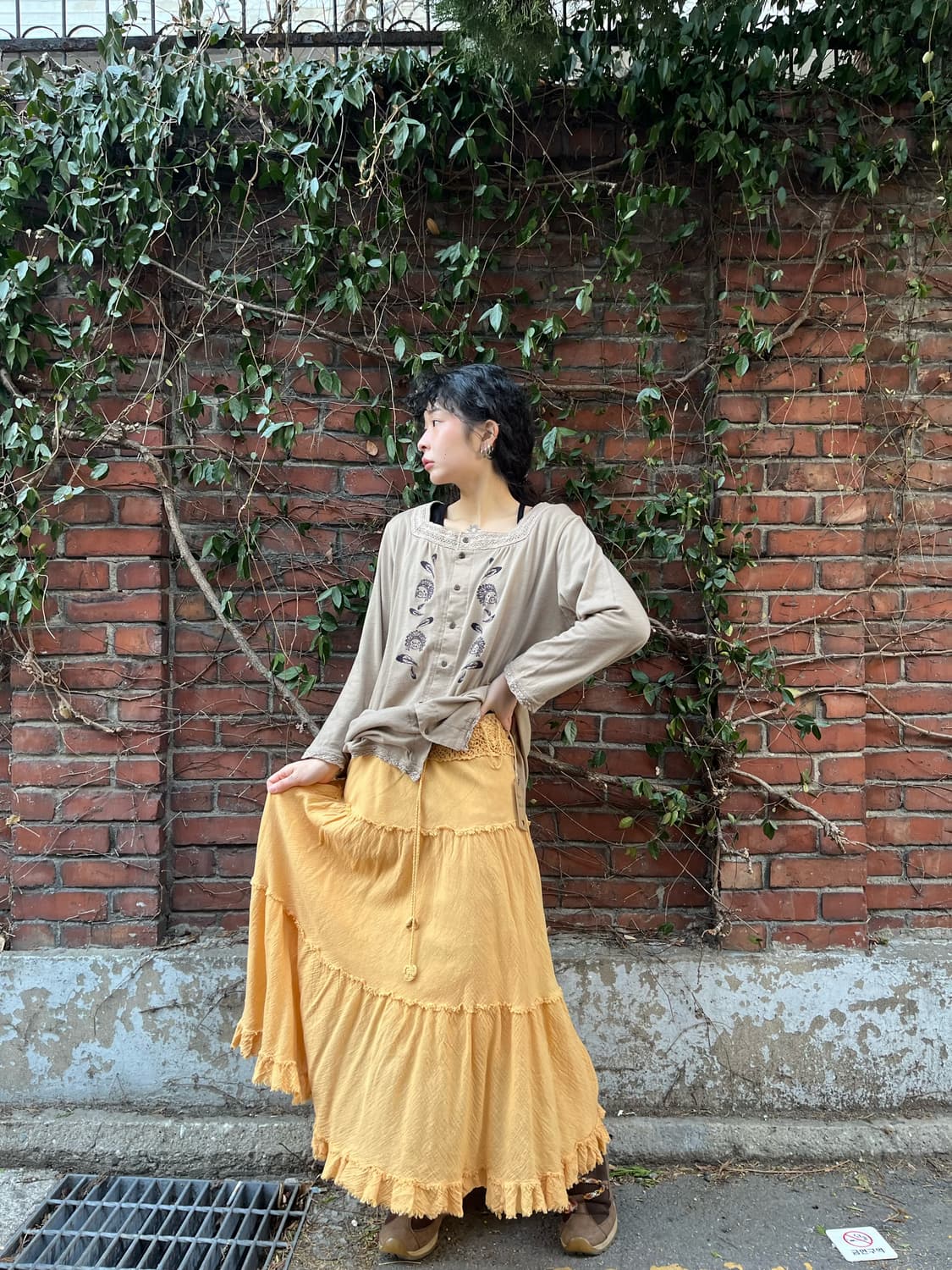 데일리 히피 무드 롱스커트 상품이미지2